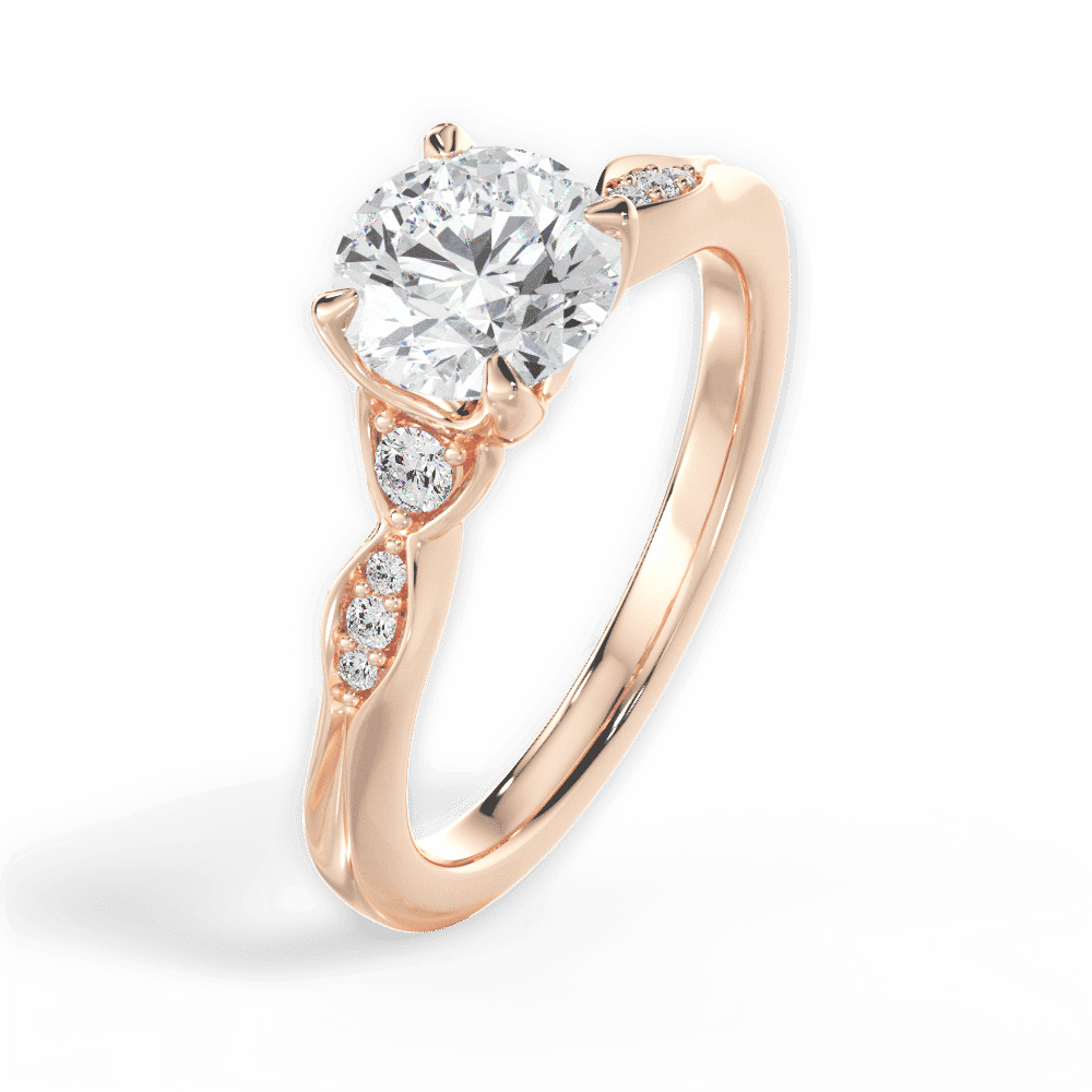 14kt Rose Gold/18kt Rose Gold/round/side