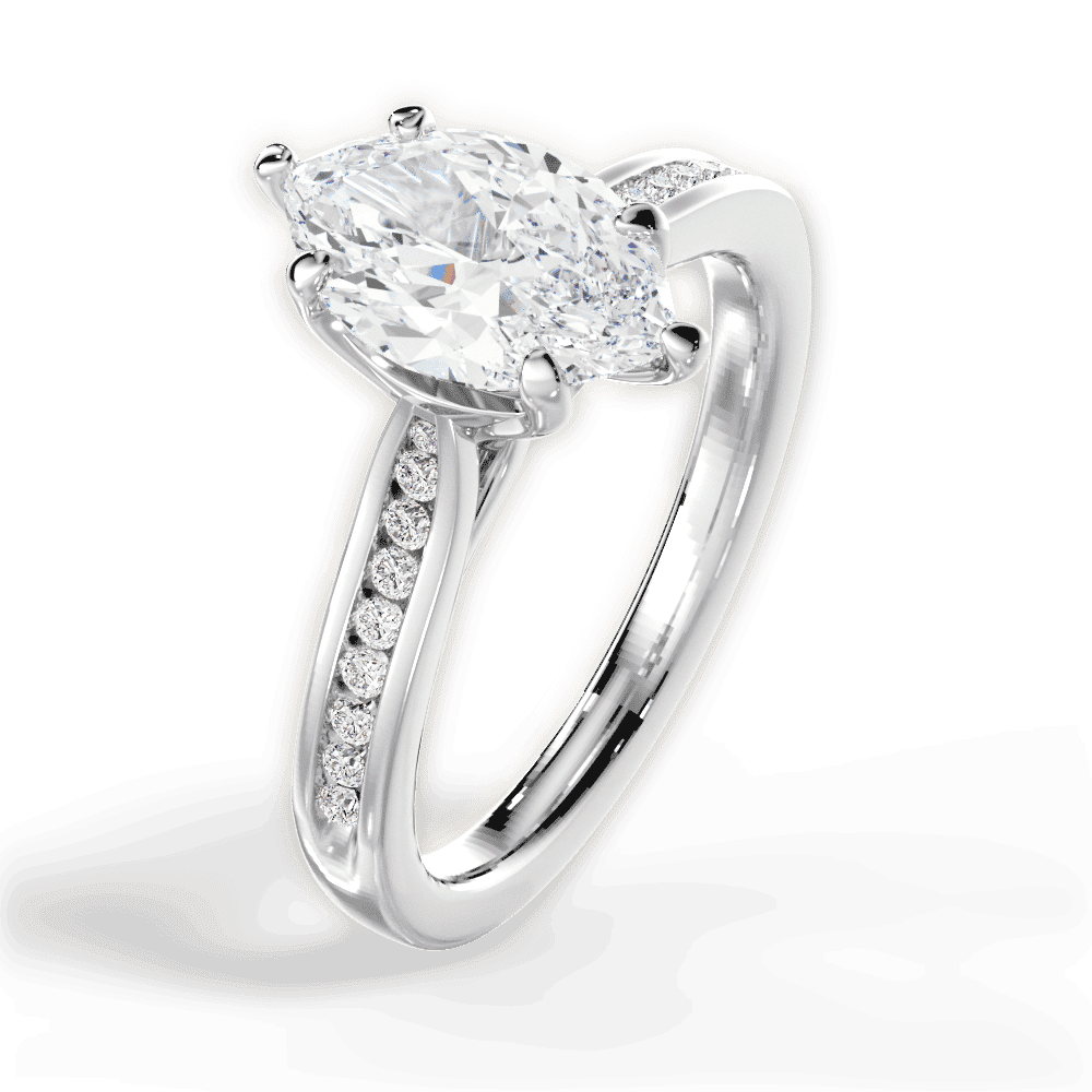 14kt White Gold/18kt White Gold/Platinum/marquise/side
