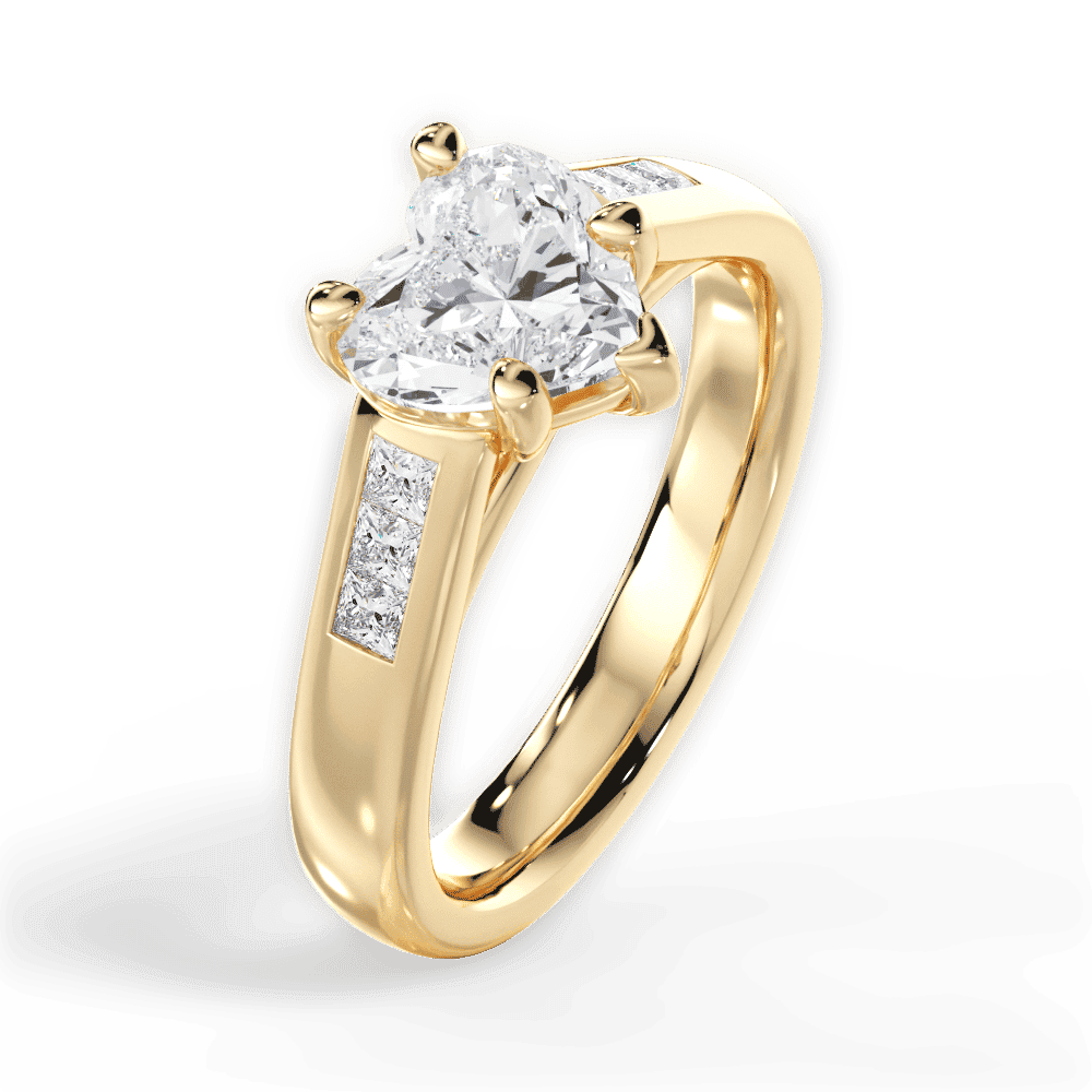 14kt Yellow Gold/18kt Yellow Gold/heart/side