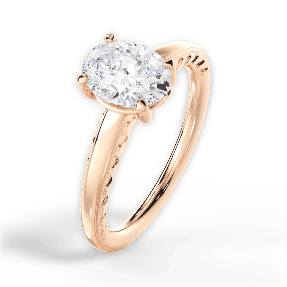 14kt Rose Gold/18kt Rose Gold/oval/side