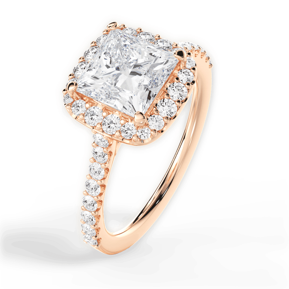 14kt Rose Gold/18kt Rose Gold/princess/side