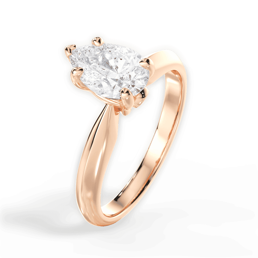 14kt Rose Gold/18kt Rose Gold/pear/side
