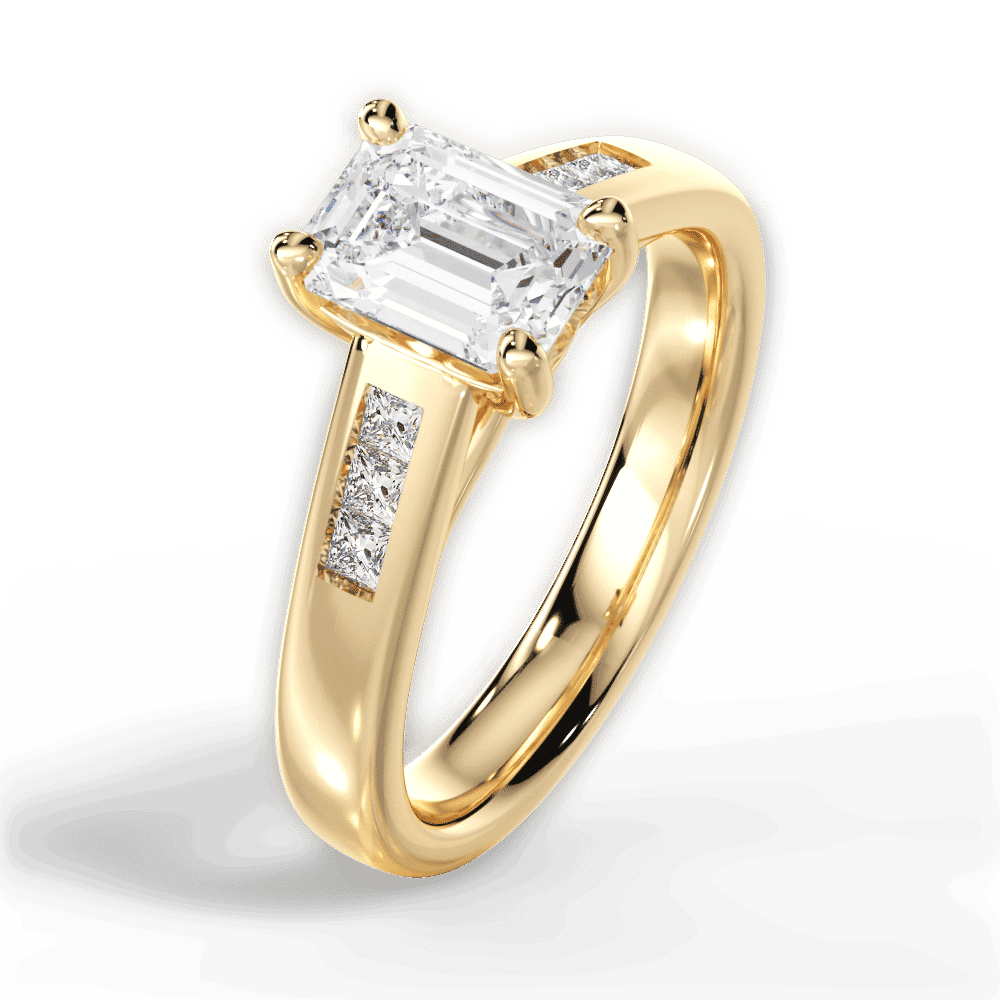 14kt Yellow Gold/18kt Yellow Gold/emerald/side