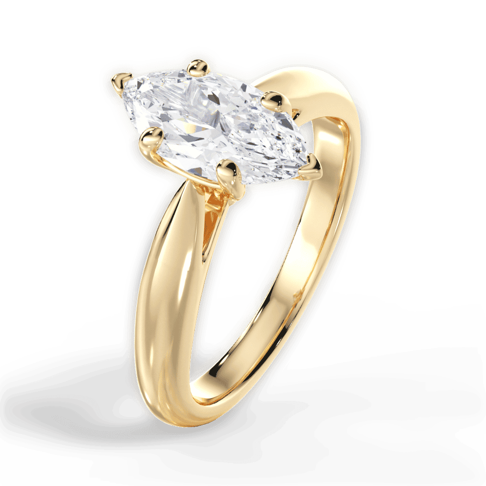 14kt Yellow Gold/18kt Yellow Gold/marquise/side