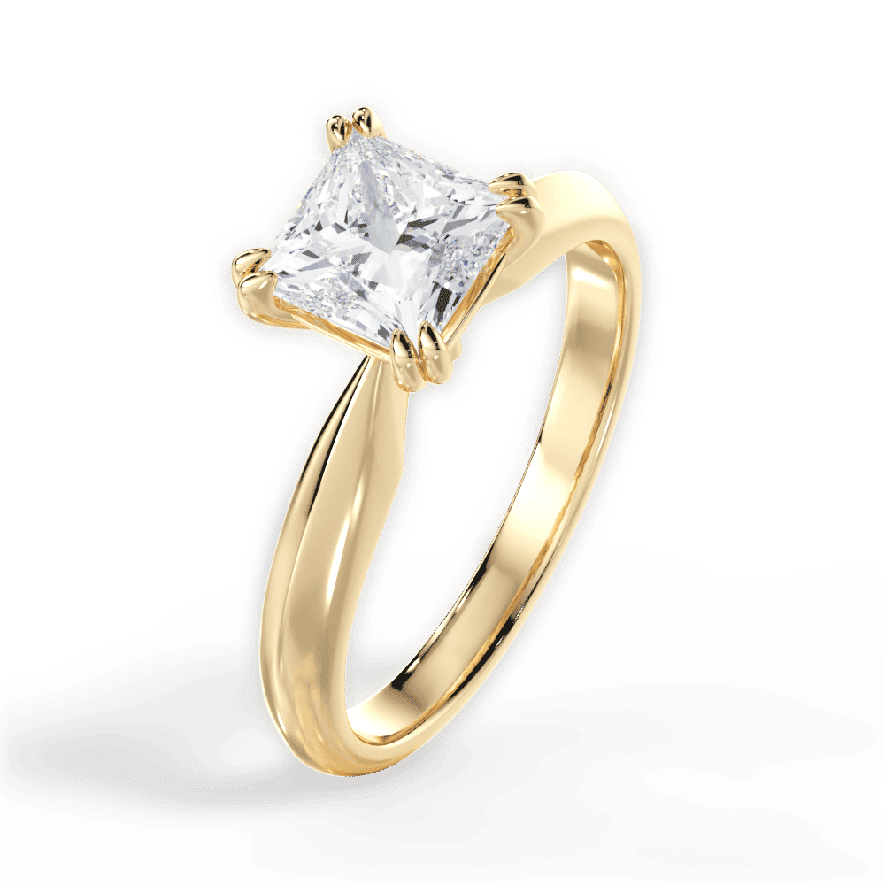 14kt Yellow Gold/18kt Yellow Gold/princess/side