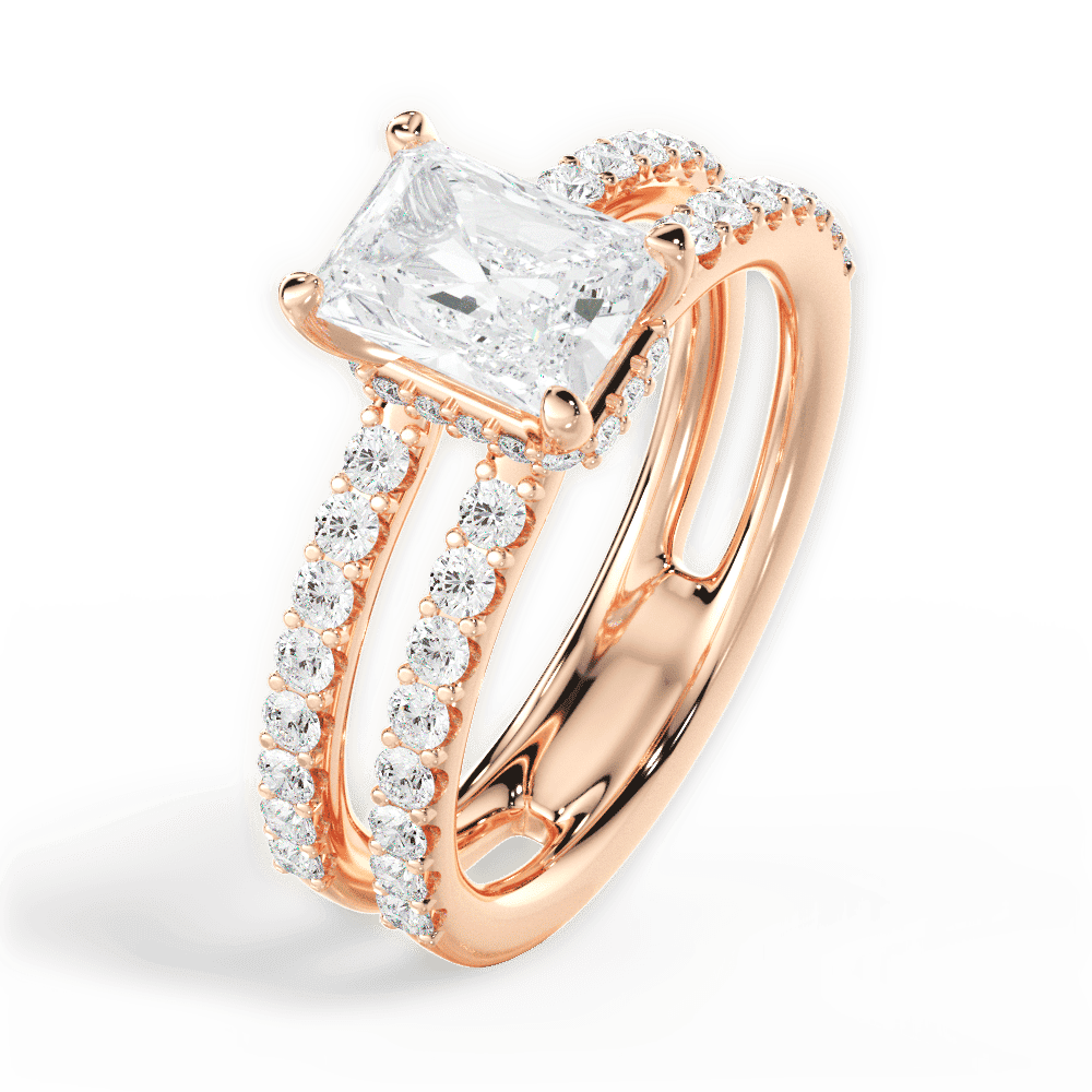 14kt Rose Gold/18kt Rose Gold/radiant/side