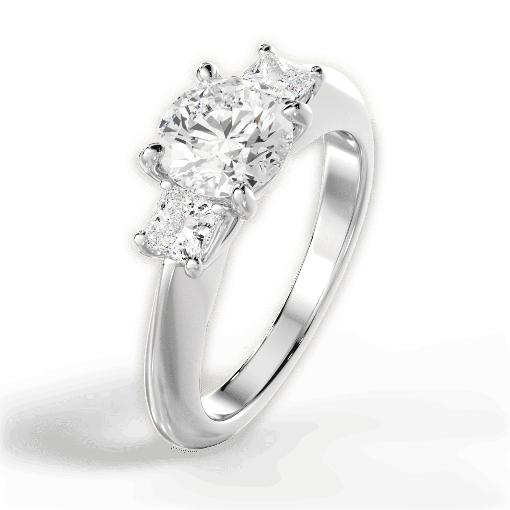 14kt White Gold/18kt White Gold/Platinum/round/side