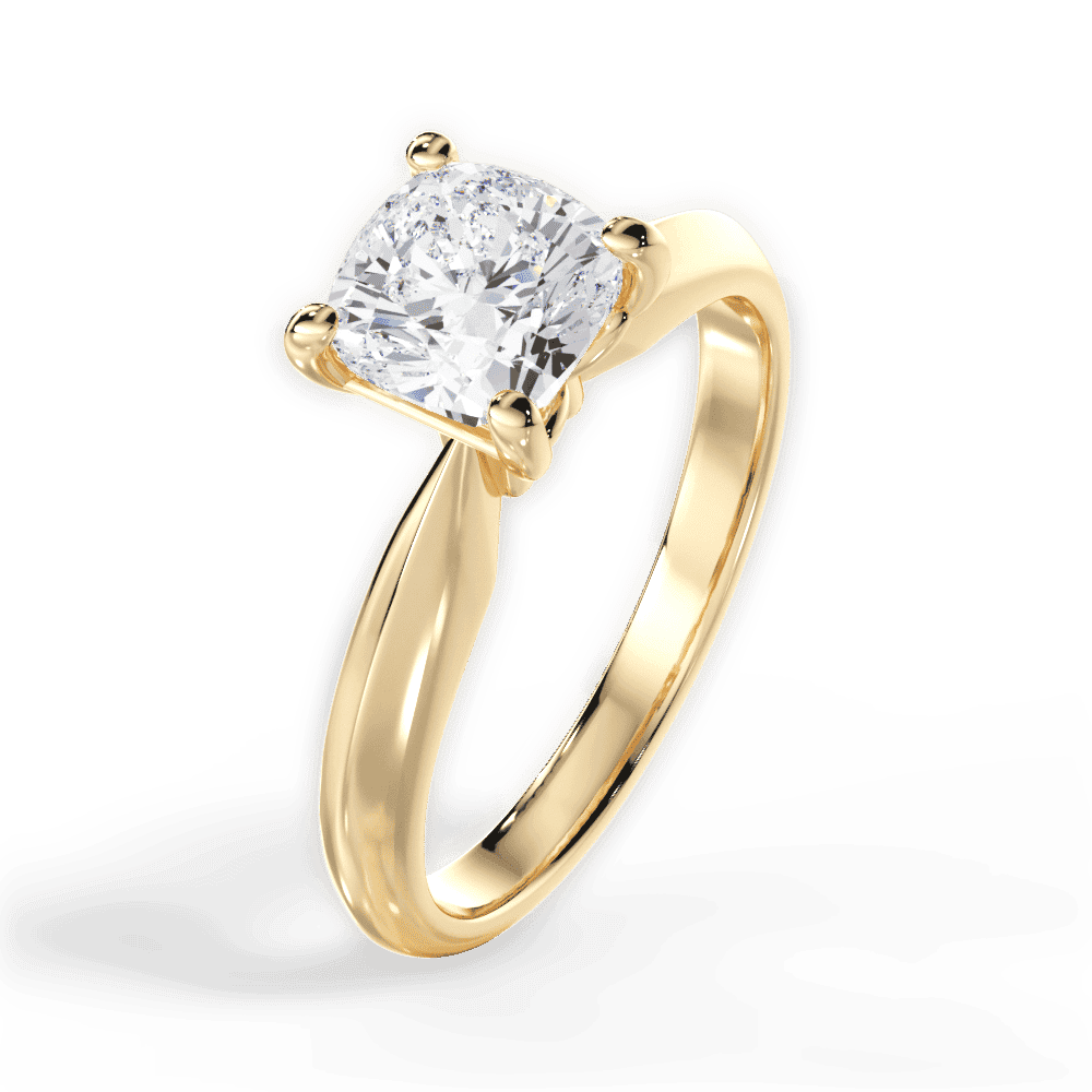 14kt Yellow Gold/18kt Yellow Gold/cushion/side