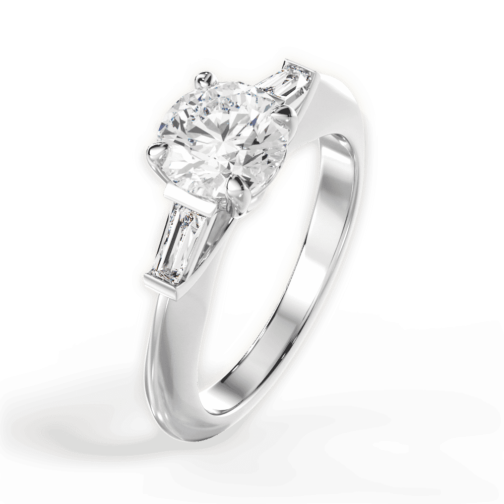 14kt White Gold/18kt White Gold/Platinum/round/side