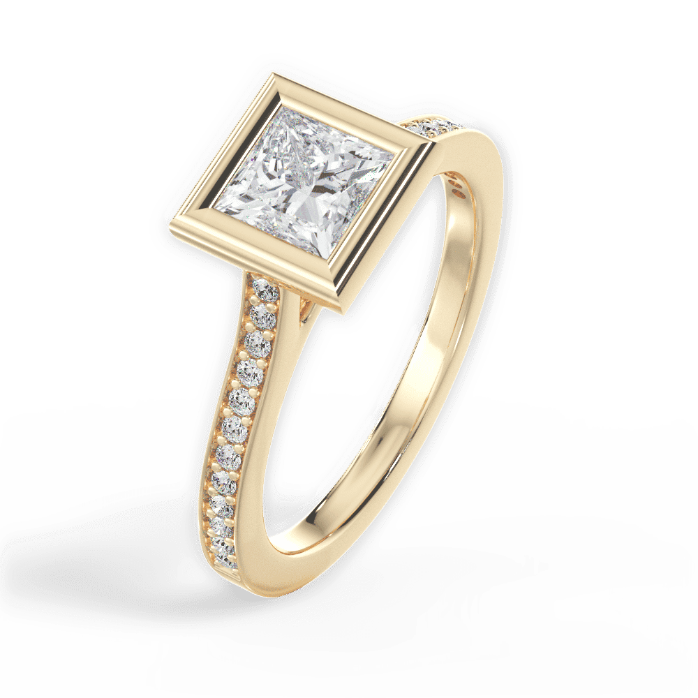 14kt Yellow Gold/18kt Yellow Gold/princess/side