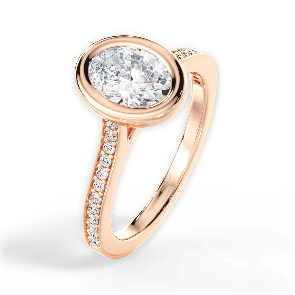 14kt Rose Gold/18kt Rose Gold/oval/side