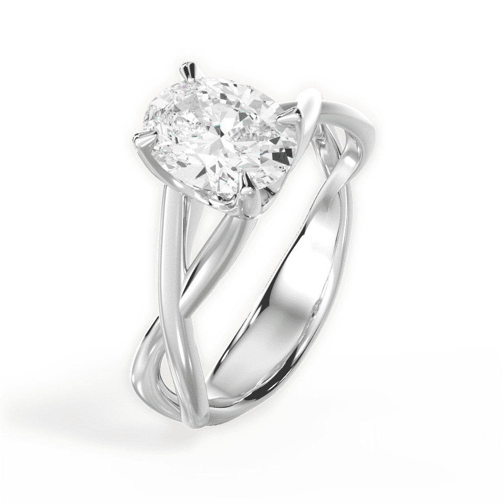 14kt White Gold/18kt White Gold/Platinum/oval/side