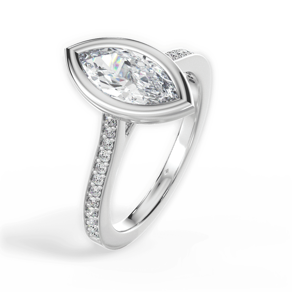 14kt White Gold/18kt White Gold/Platinum/marquise/side