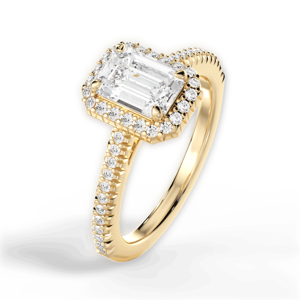 14kt Yellow Gold/18kt Yellow Gold/emerald/side
