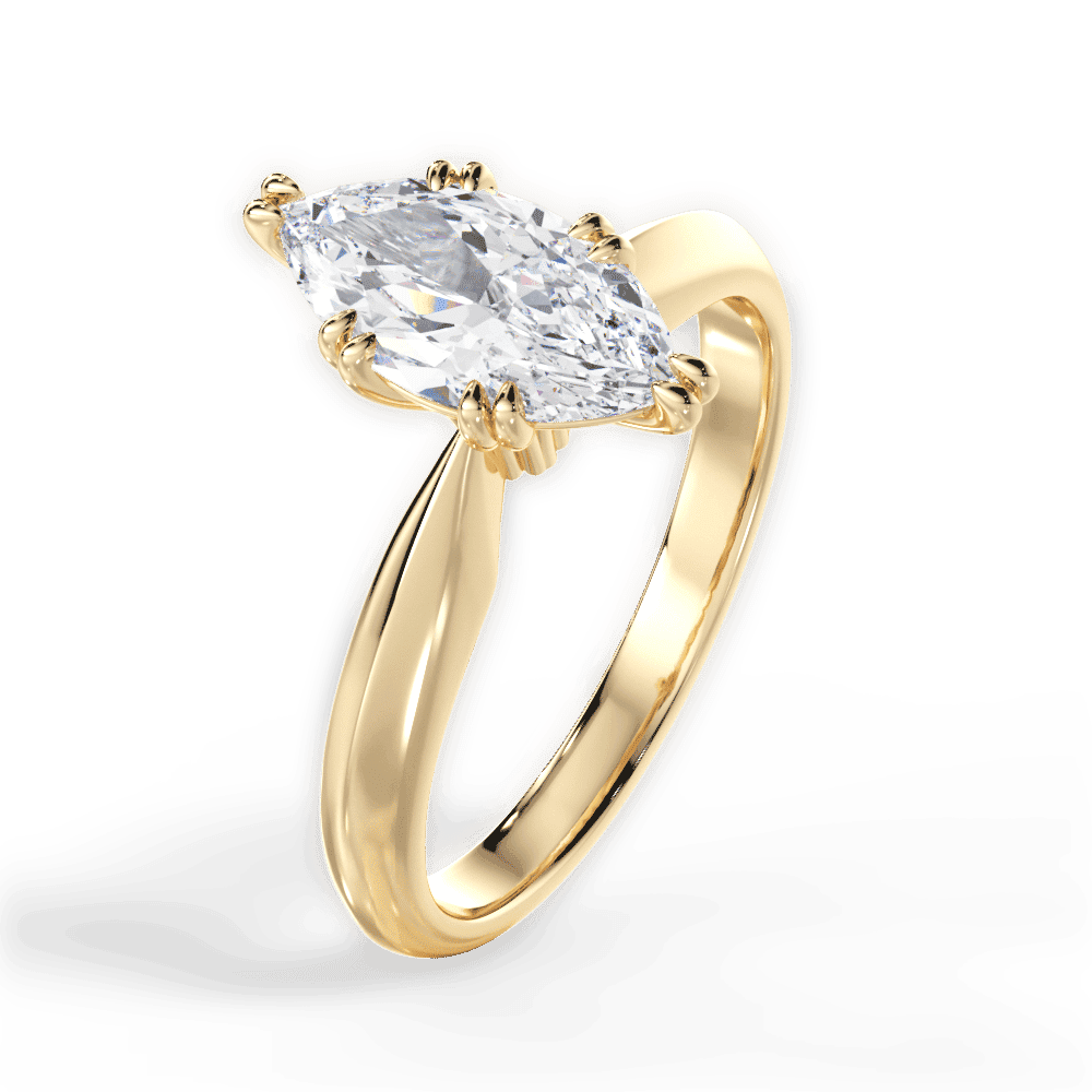 14kt Yellow Gold/18kt Yellow Gold/marquise/side