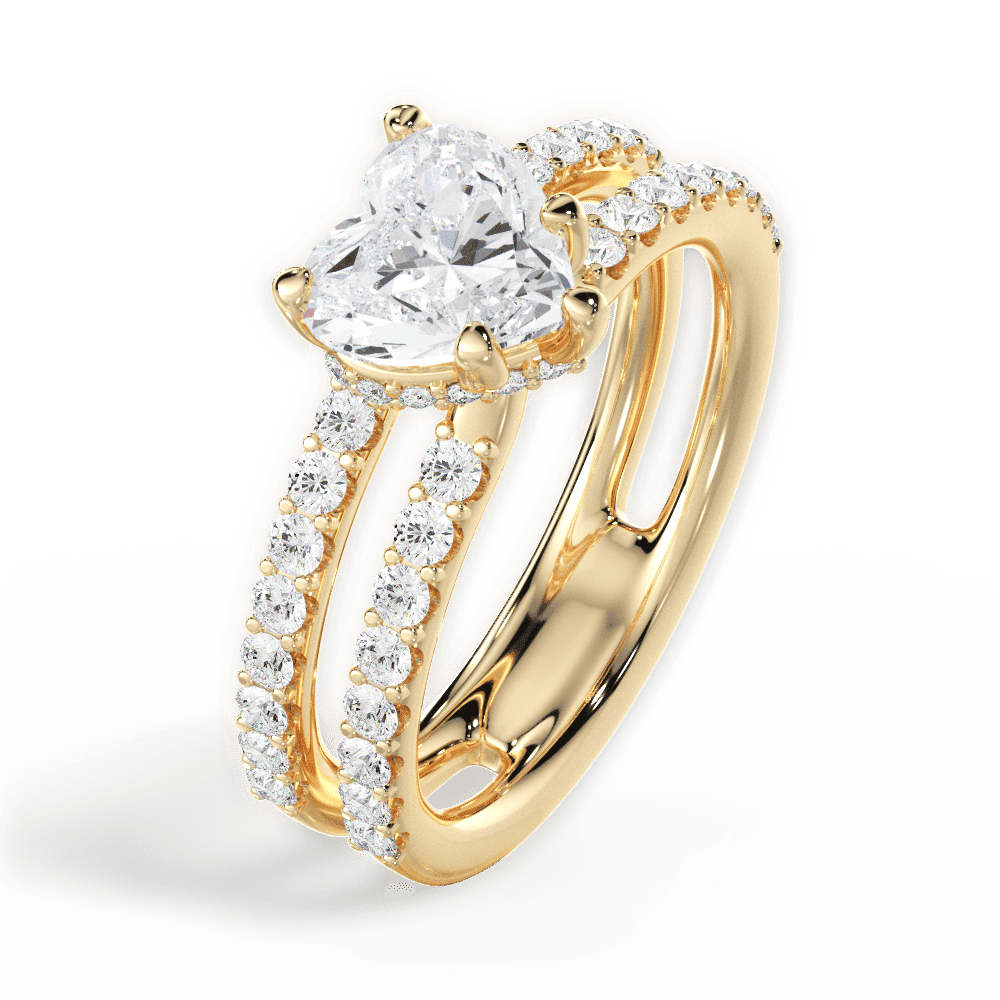14kt Yellow Gold/18kt Yellow Gold/heart/side
