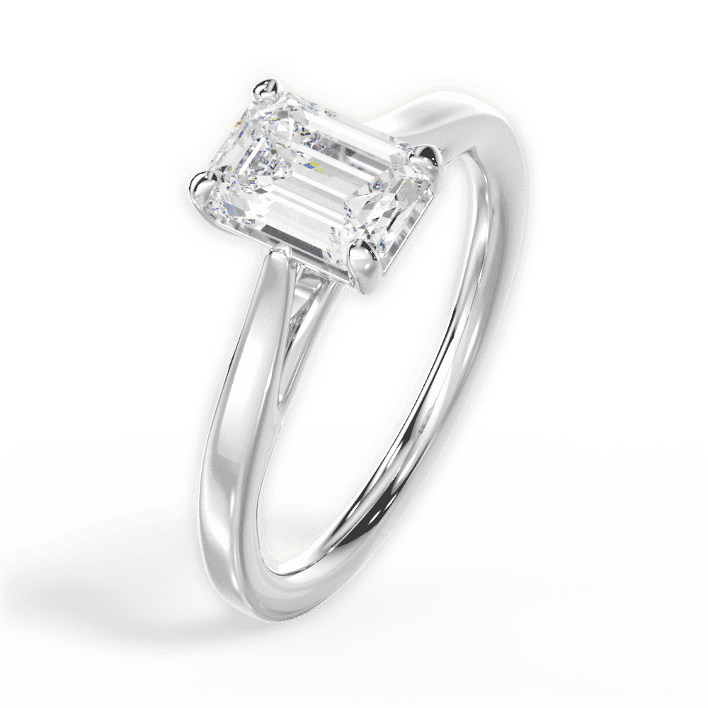14kt White Gold/18kt White Gold/Platinum/emerald/side