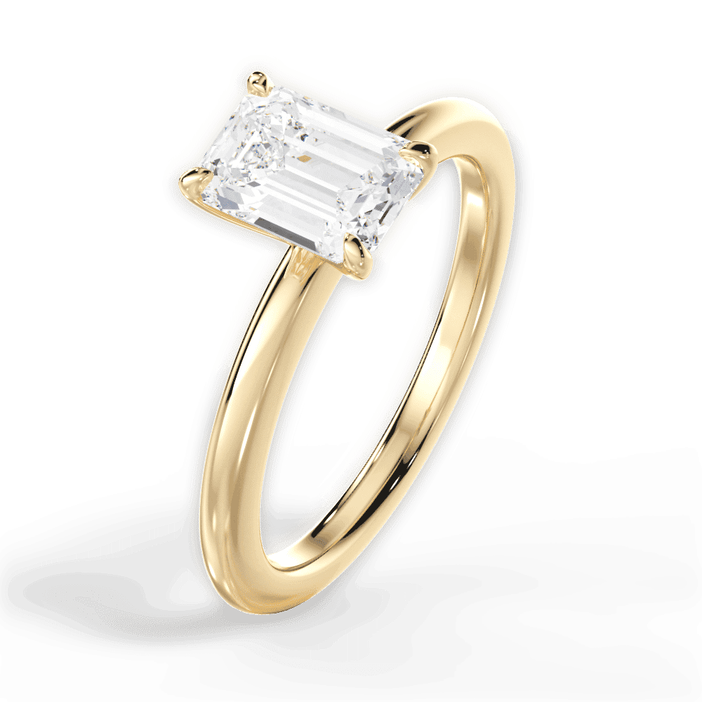 14kt Yellow Gold/18kt Yellow Gold/emerald/side