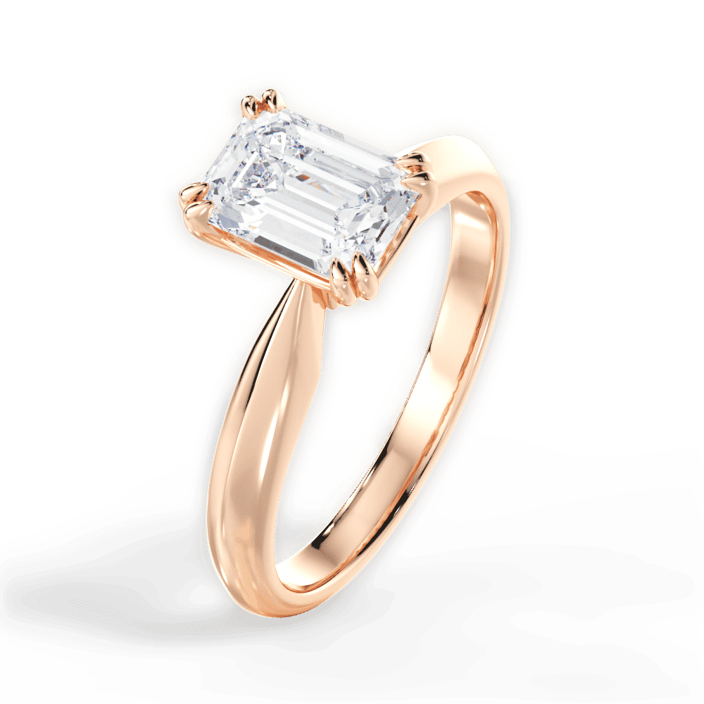 14kt Rose Gold/18kt Rose Gold/emerald/side