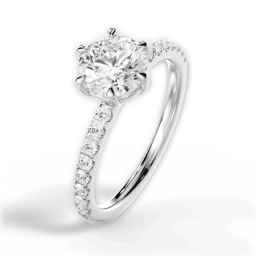 14kt White Gold/18kt White Gold/Platinum/round/side