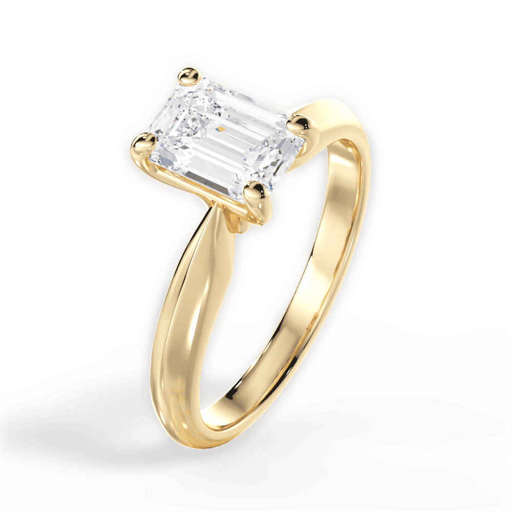 14kt Yellow Gold/18kt Yellow Gold/emerald/side