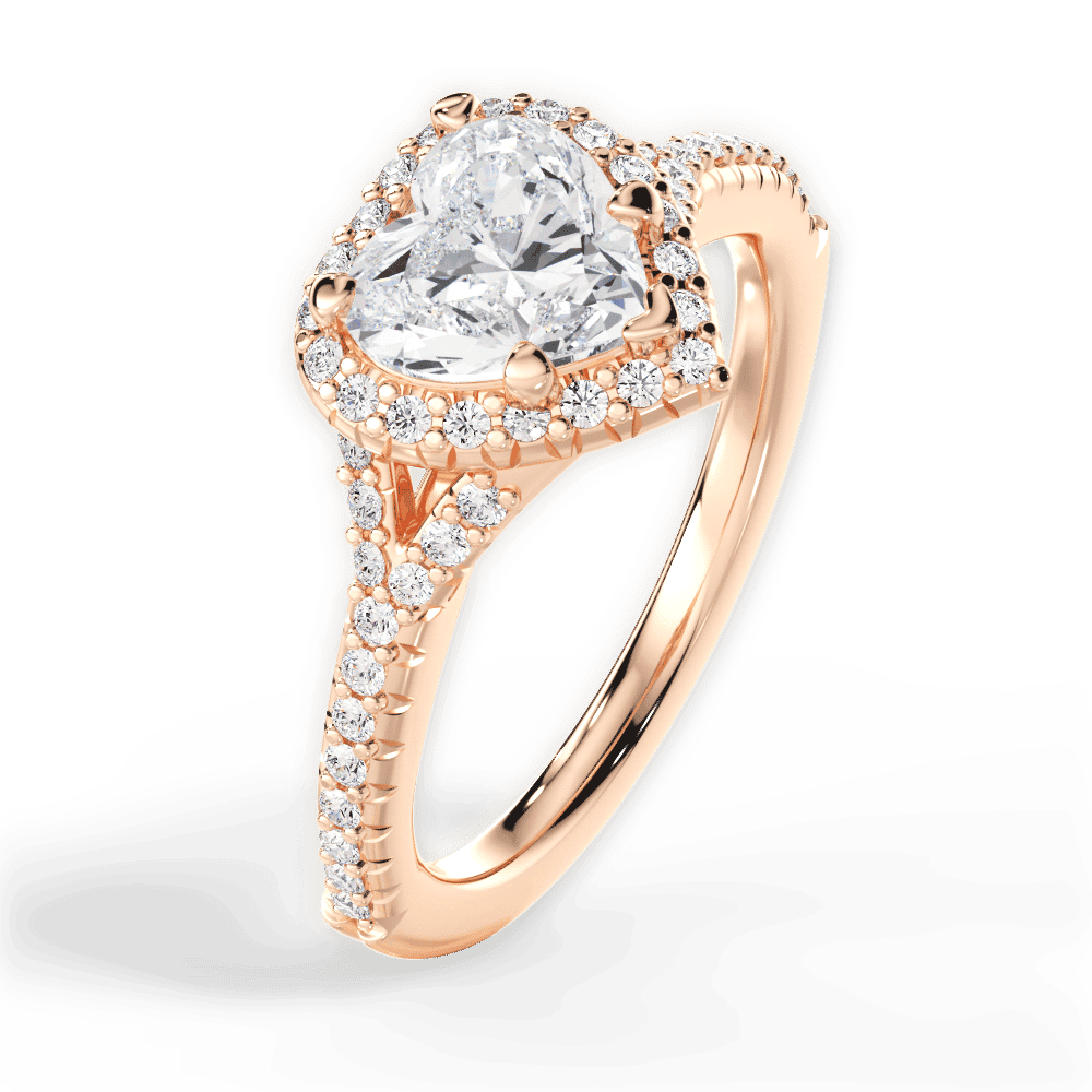 14kt Rose Gold/18kt Rose Gold/heart/side