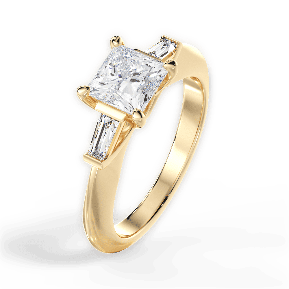 14kt Yellow Gold/18kt Yellow Gold/princess/side
