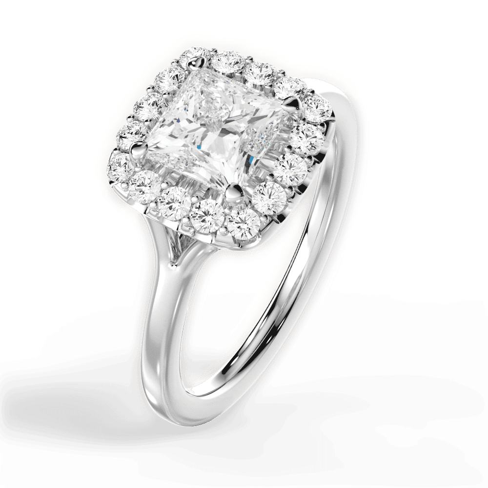 14kt White Gold/18kt White Gold/Platinum/princess/side