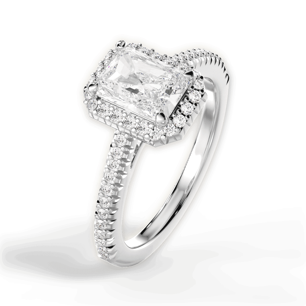 14kt White Gold/18kt White Gold/Platinum/radiant/side