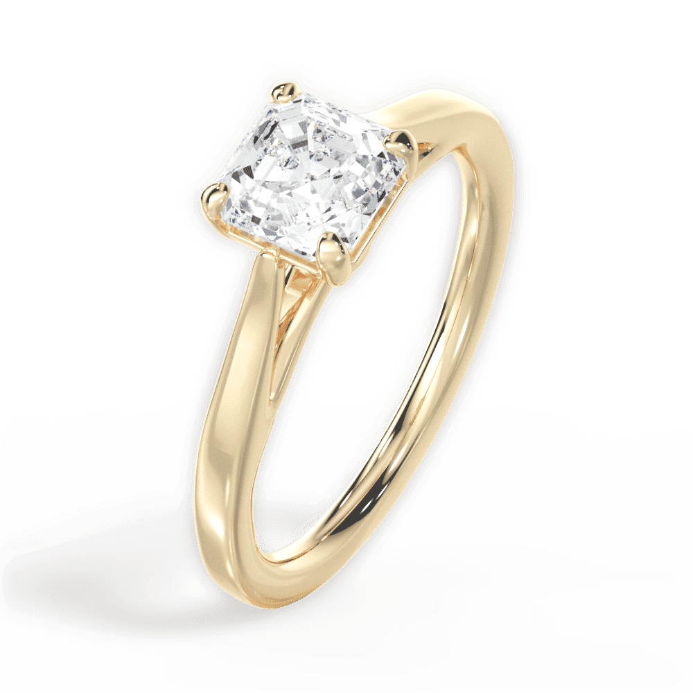 14kt Yellow Gold/18kt Yellow Gold/asscher/side
