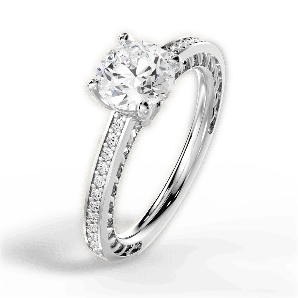 14kt White Gold/18kt White Gold/Platinum/round/side