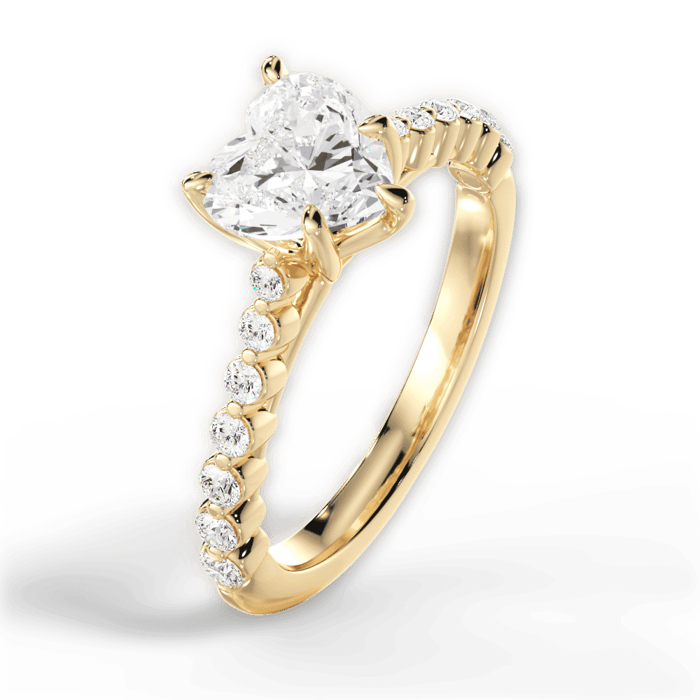 14kt Yellow Gold/18kt Yellow Gold/heart/side