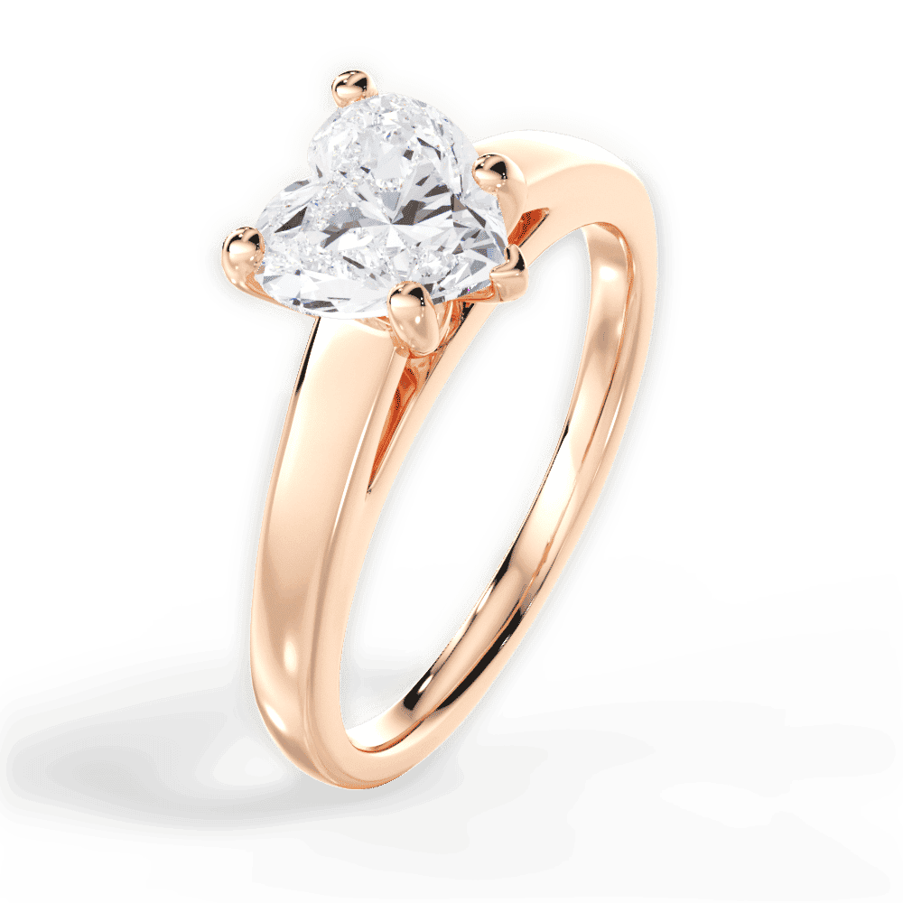 14kt Rose Gold/18kt Rose Gold/heart/side
