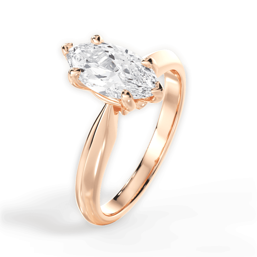 14kt Rose Gold/18kt Rose Gold/marquise/side