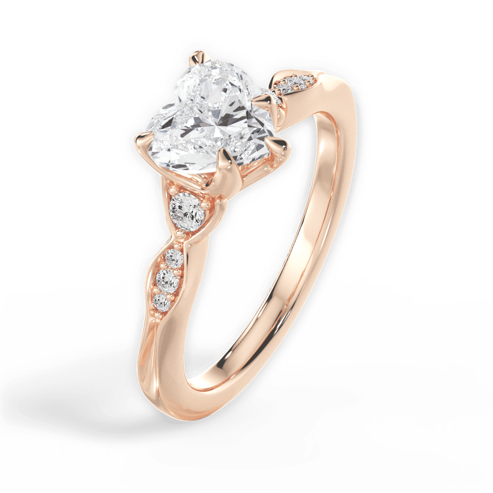 14kt Rose Gold/18kt Rose Gold/heart/side