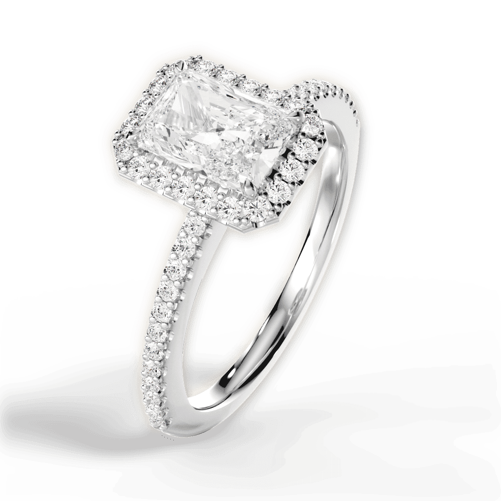 14kt White Gold/18kt White Gold/Platinum/radiant/side