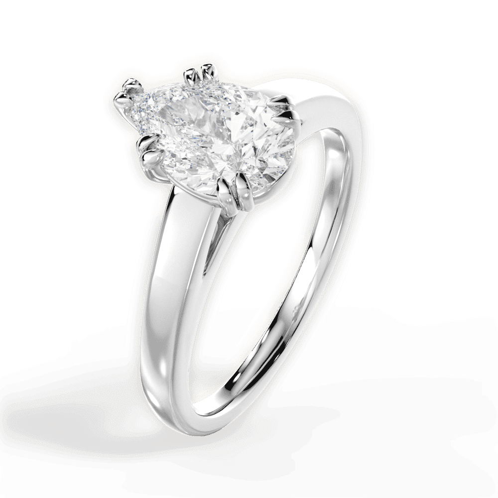14kt White Gold/18kt White Gold/Platinum/pear/side