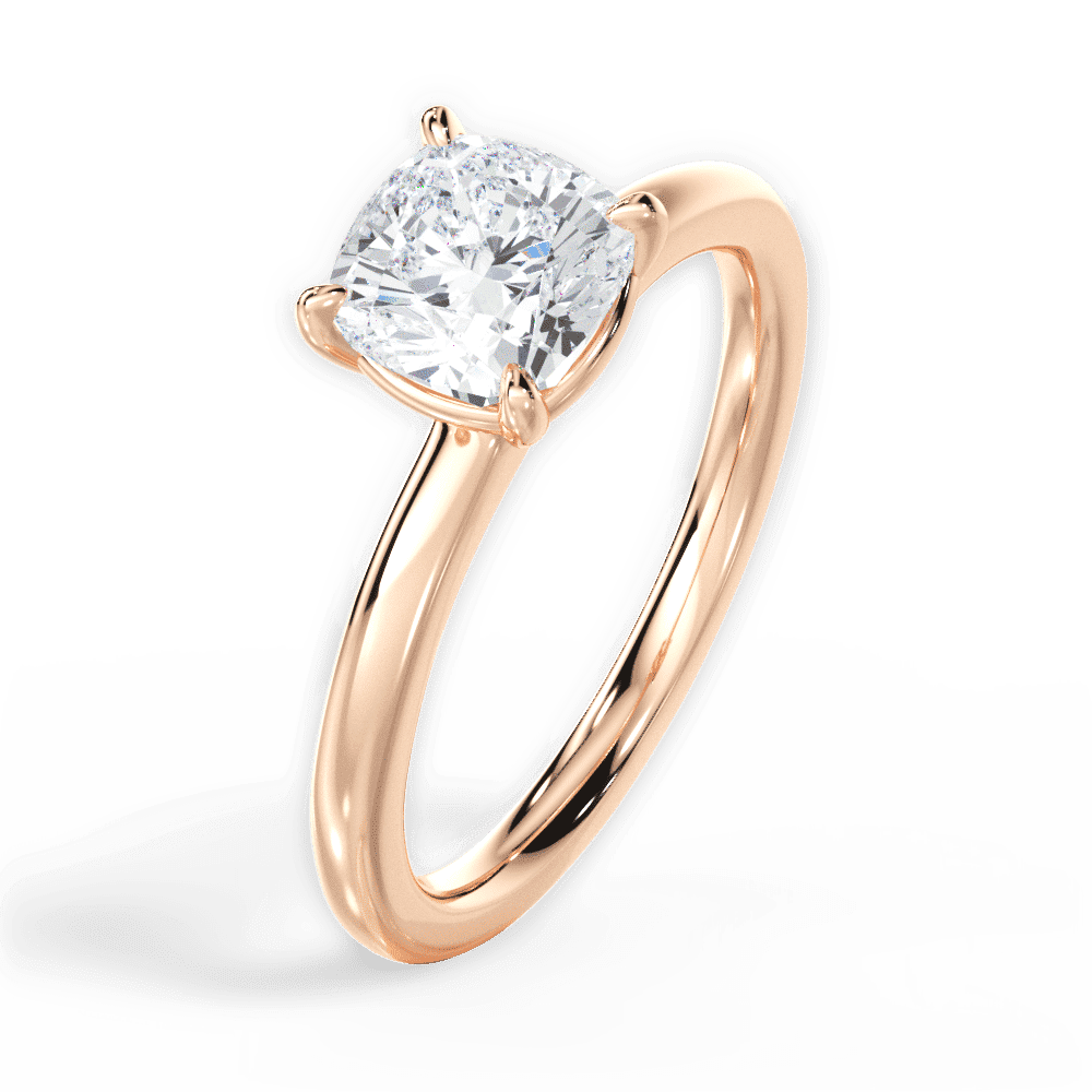 14kt Rose Gold/18kt Rose Gold/cushion/side
