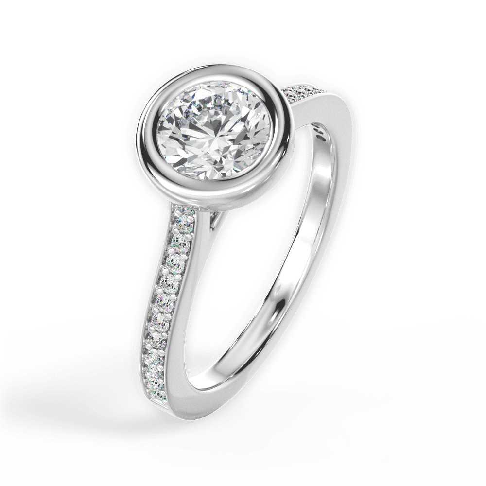 14kt White Gold/18kt White Gold/Platinum/round/side