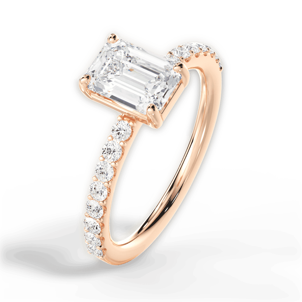 14kt Rose Gold/18kt Rose Gold/emerald/side