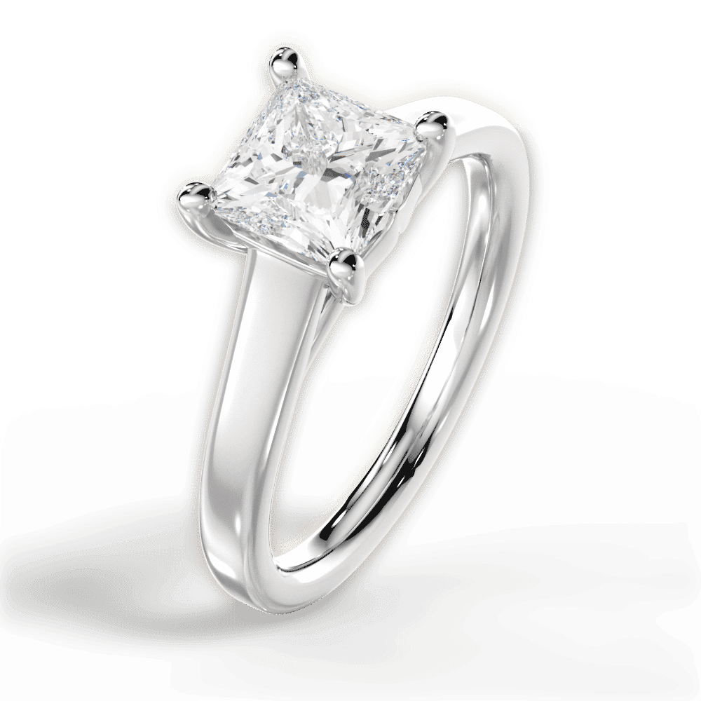 14kt White Gold/18kt White Gold/Platinum/princess/side