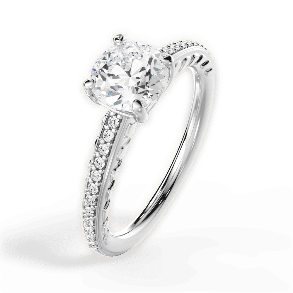 14kt White Gold/18kt White Gold/Platinum/round/side