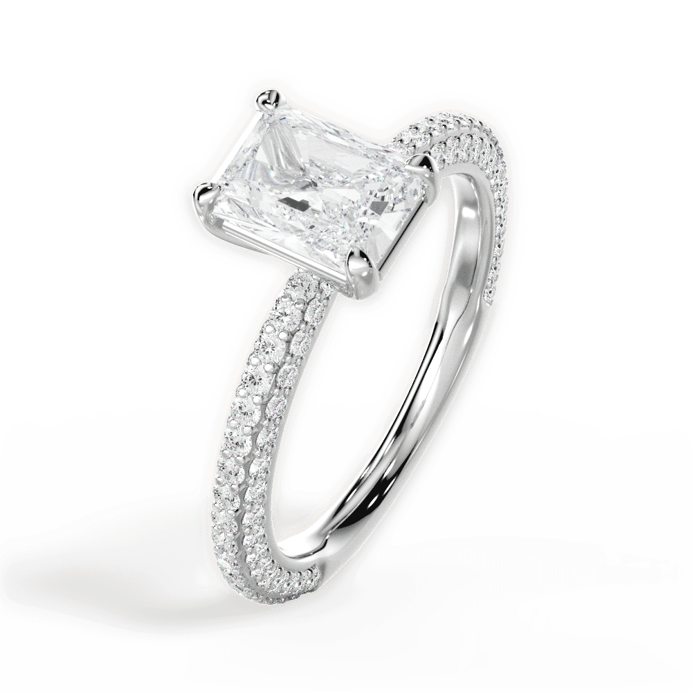 14kt White Gold/18kt White Gold/Platinum/radiant/side