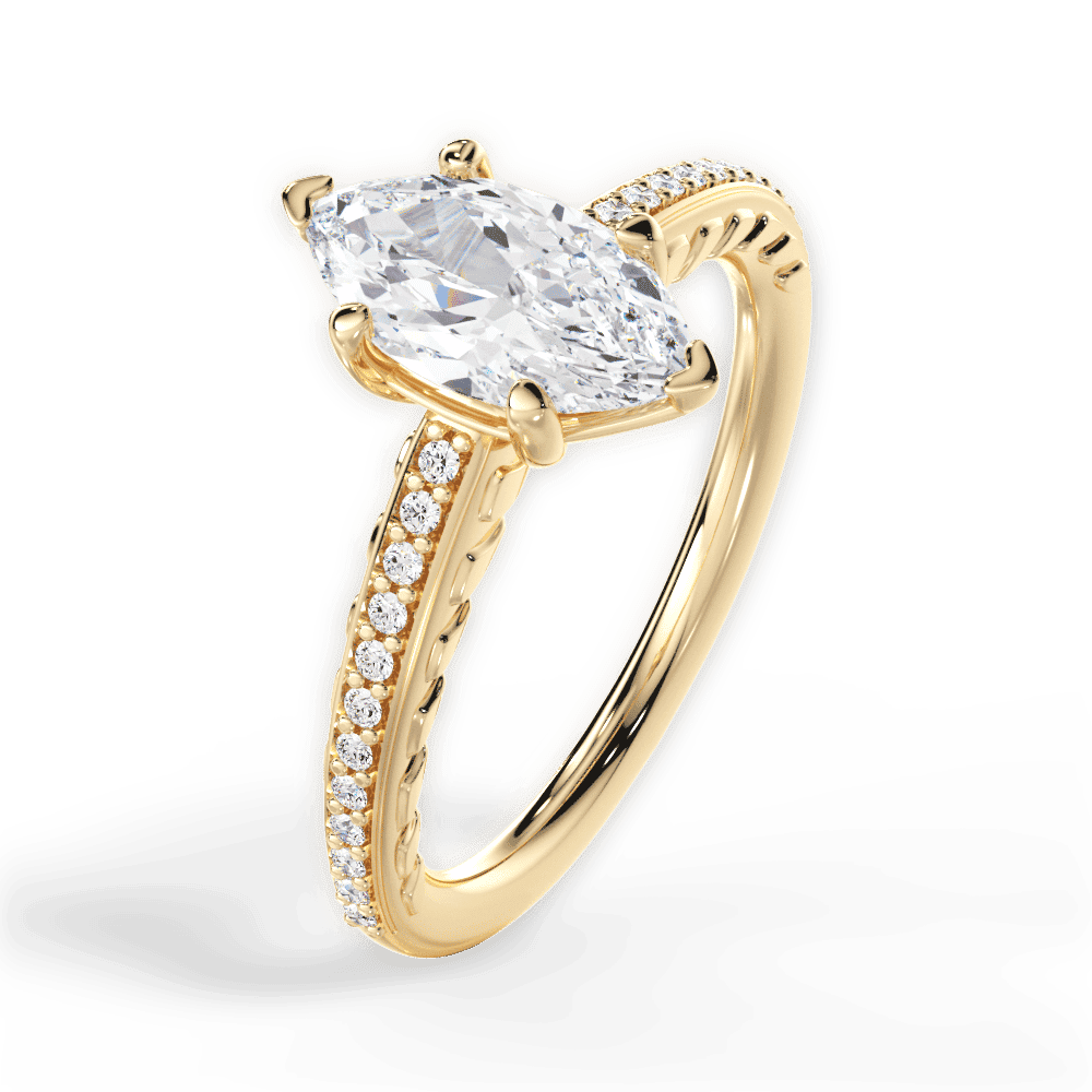 14kt Yellow Gold/18kt Yellow Gold/marquise/side