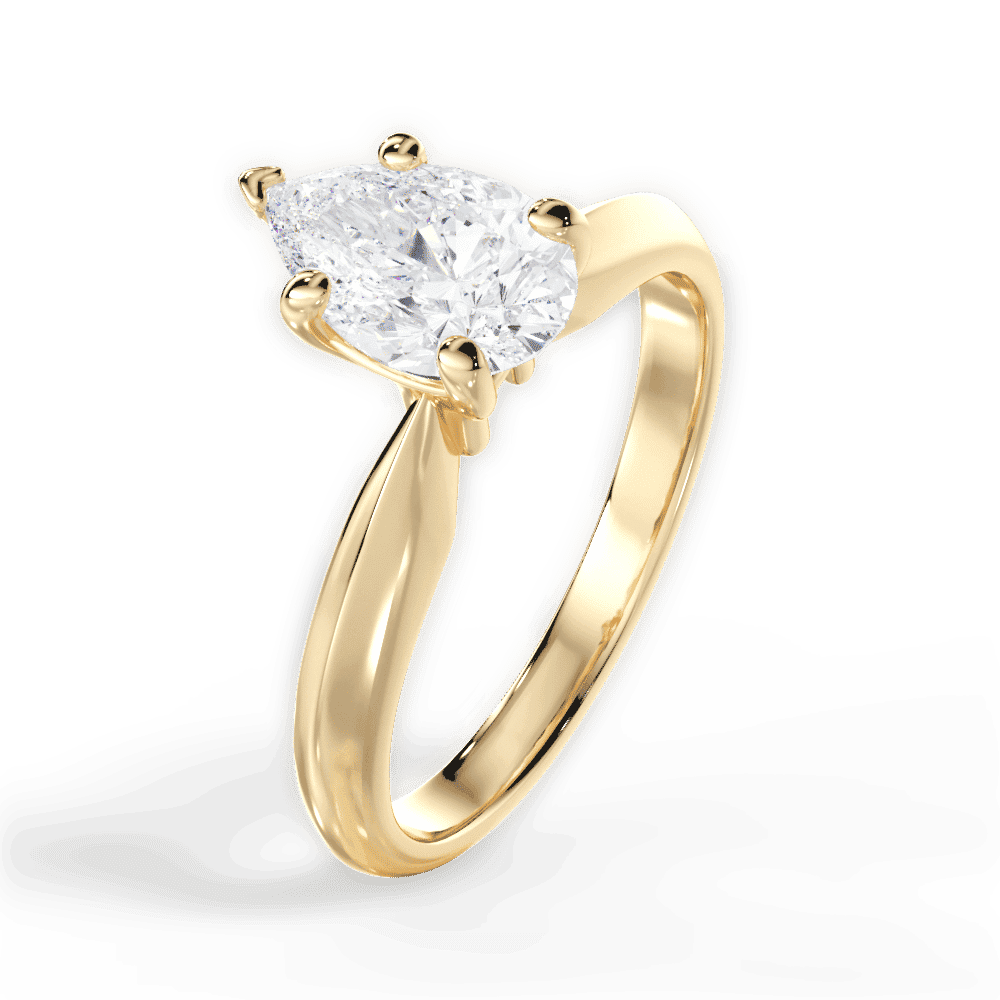 14kt Yellow Gold/18kt Yellow Gold/pear/side