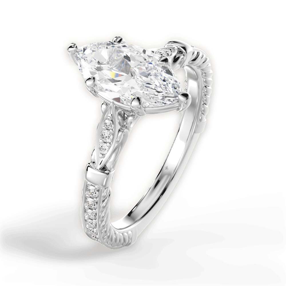 14kt White Gold/18kt White Gold/Platinum/marquise/side