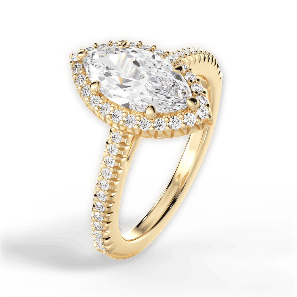 14kt Yellow Gold/18kt Yellow Gold/marquise/side