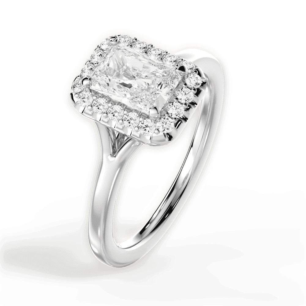 14kt White Gold/18kt White Gold/Platinum/radiant/side