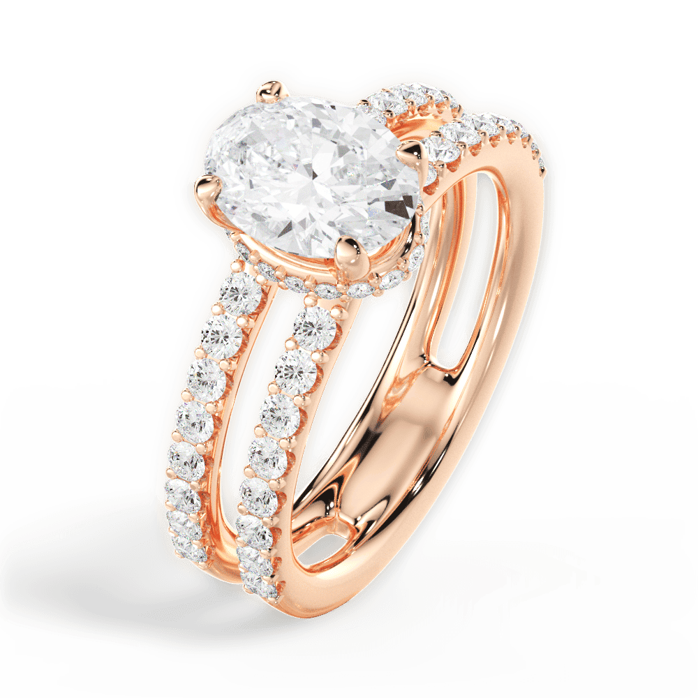 14kt Rose Gold/18kt Rose Gold/oval/side