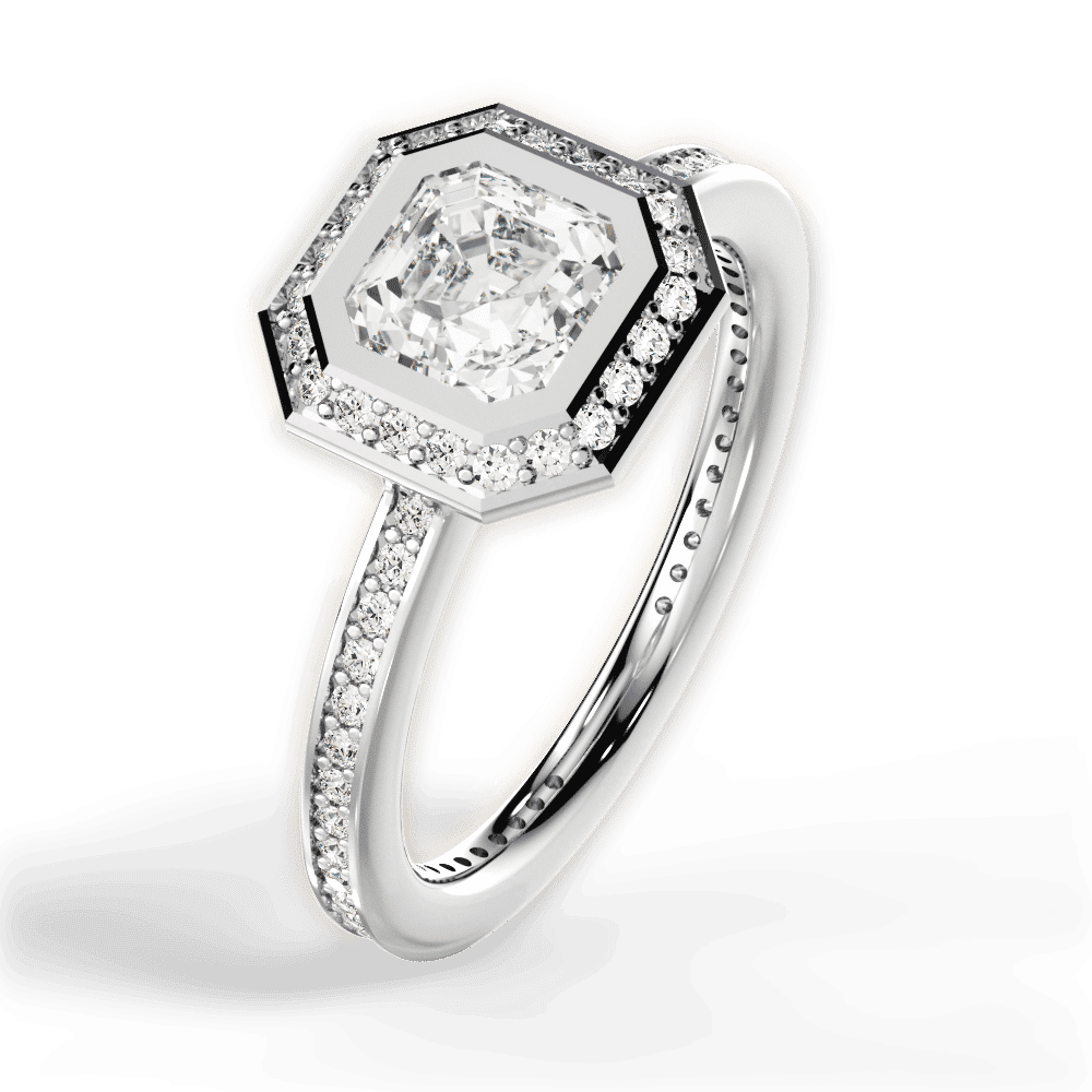 14kt White Gold/18kt White Gold/Platinum/asscher/side